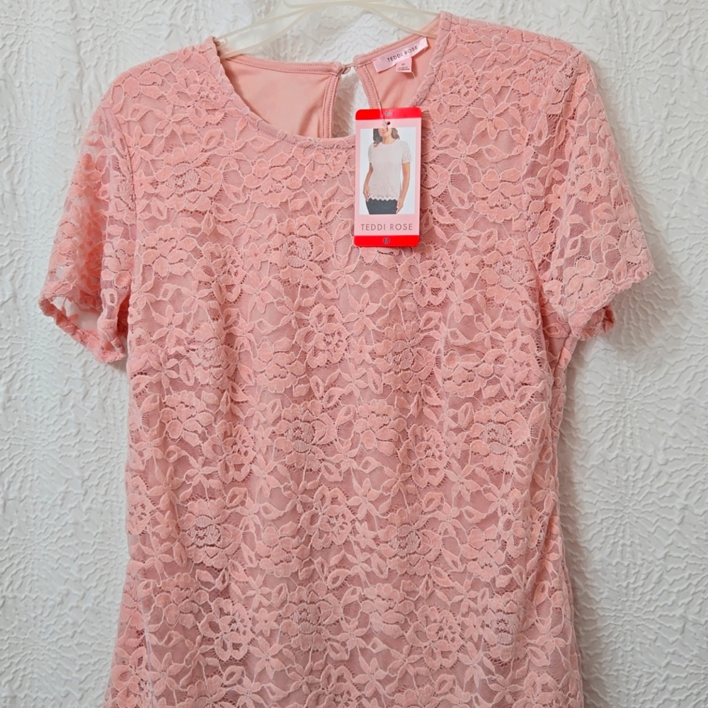 Teddi Rose medium pink lace blouse